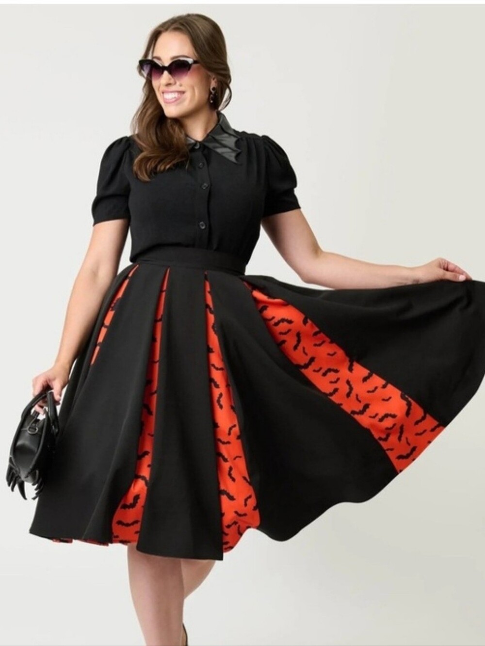 Unique Vintage Bats Swing Skirt